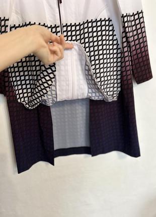 Kristina kruopienyte дизайнерська сукня на блискавці з довгим рукавом і карманами з v подібним коміром супер легка тканина градієнт геометричний принт2 фото