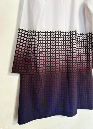 Kristina kruopienyte дизайнерська сукня на блискавці з довгим рукавом і карманами з v подібним коміром супер легка тканина градієнт геометричний принт6 фото