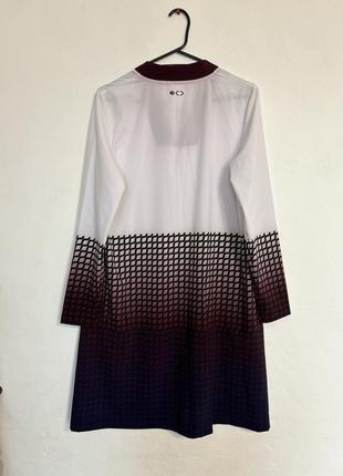 Kristina kruopienyte дизайнерська сукня на блискавці з довгим рукавом і карманами з v подібним коміром супер легка тканина градієнт геометричний принт5 фото