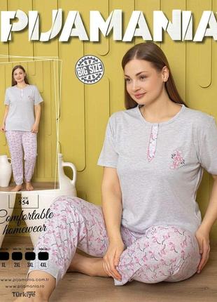 Женская пижама футболка и штаны р.xl,2xl,3xl,4xl турция