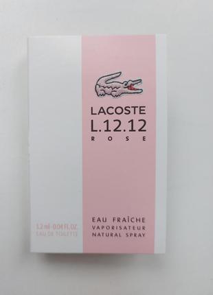 Жіноча туалетна вода пробник lacoste l.12.12 rose eau fraiche2 фото