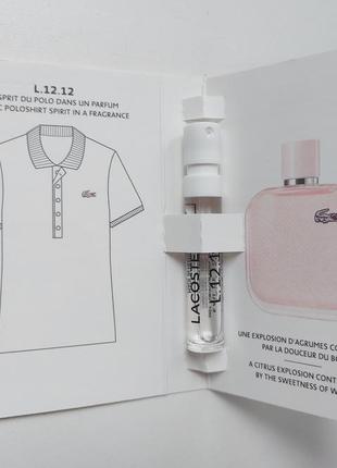 Жіноча туалетна вода пробник lacoste l.12.12 rose eau fraiche3 фото