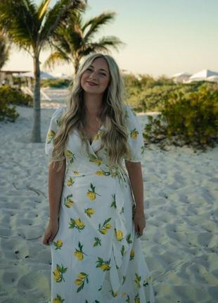 🍋🍋🍋невероятное миди платье в лимончики от primark р. 14 xl