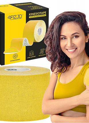 Лента кинезиологическая (кинезио тейп) 4fizjo 5 см x 5 м yellow (p-5907739318824)