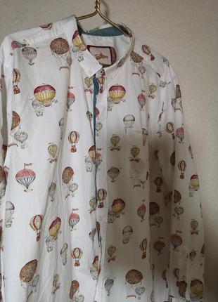 Мужская рубашка с принтом, xxl белая рубашка