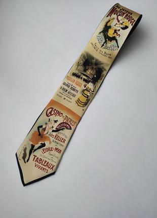 Оригинальный мужской галстук reflet d'art,paris moulin rouge casino, винтаж7 фото