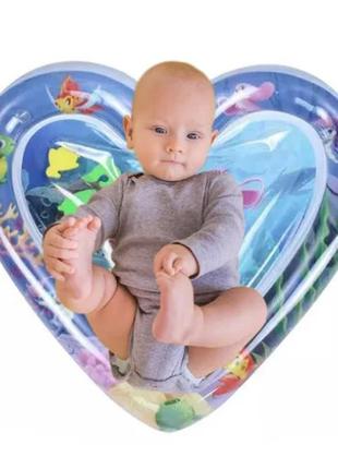 Водный коврик для детей "сердце", развивающий надувной акваковрик и для младенца