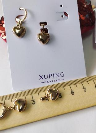 Комплект xuping позолота хр 18 к ланцюг 50 см+ підвіска+ сережки.2 фото