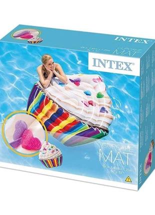 Надувний пліт intex 58770 кекс (142x135 см) cupcake mat3 фото