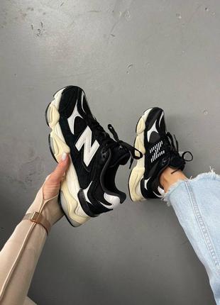 Кроссовки new balance 9060 panelled lace-up sneakers black
