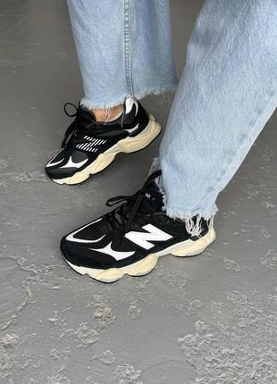 Кроссовки new balance 9060 panelled lace-up sneakers black8 фото