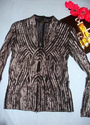 Блузка кофточка с серебристым напылением размер 44-46 / 10 супер модная серая нарядная1 фото