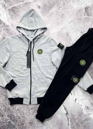 Червоний підлітковий костюм stone island
