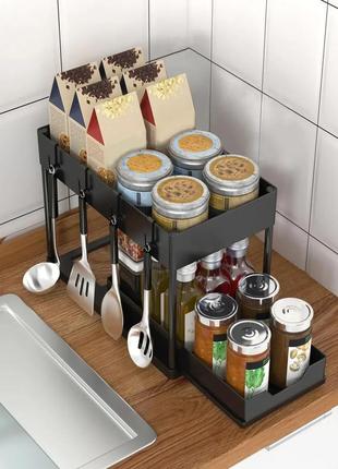 Багатофункціональний кухонний органайзер із шухлядою для зберігання універсальний shopmarket2 фото