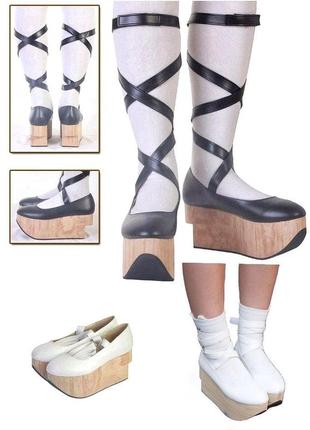 40-41 нові bodyline rocking horse ballerina туфлі лоліта аніме нана балетки на платформі білі3 фото