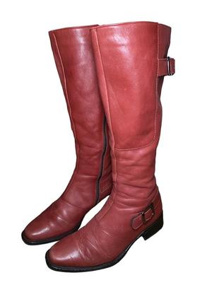 Vintage 90s rad leather boots винтажные красные кожаные сапоги3 фото