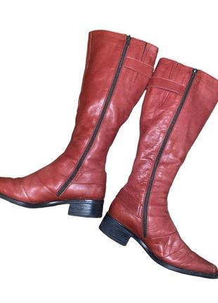 Vintage 90s rad leather boots винтажные красные кожаные сапоги2 фото