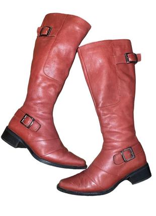 Vintage 90s rad leather boots винтажные красные кожаные сапоги4 фото
