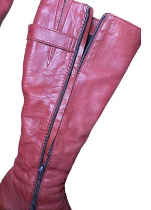 Vintage 90s rad leather boots винтажные красные кожаные сапоги5 фото