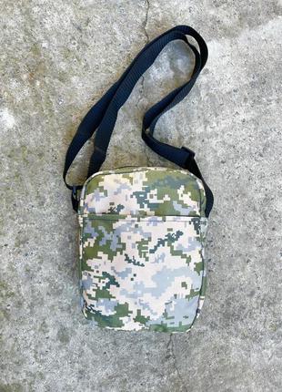 Барсетка зеленая камуфляжная сумка-барсетка в военном стиле зеленого цвета хаки камуфляжная сумка6 фото