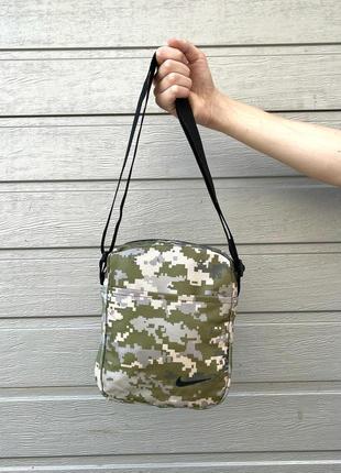 Барсетка зеленая камуфляжная сумка-барсетка в военном стиле зеленого цвета хаки камуфляжная сумка5 фото