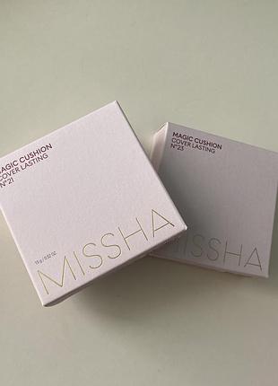 Стійкий кушон 21 тон missha magic cushion cover lasting spf50 15g