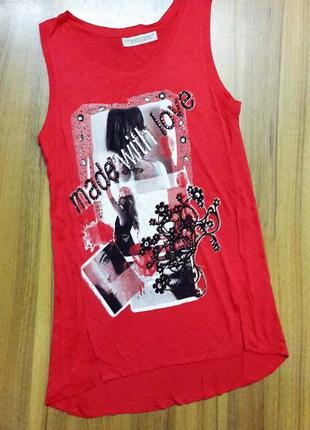 Крута яскрава подовжена майка топ з малюнком