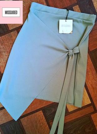 Стильная асимметричная юбка модного бренда из крупнобритании missguided. новая, с биркой1 фото