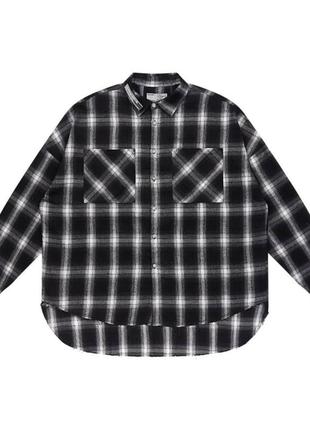 Мужская рубашка harsh and cruel plaid flannelstarered shirt size m