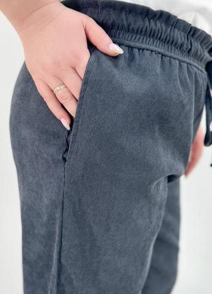 Крутые вельветовые брюки джоггеры батал8 фото