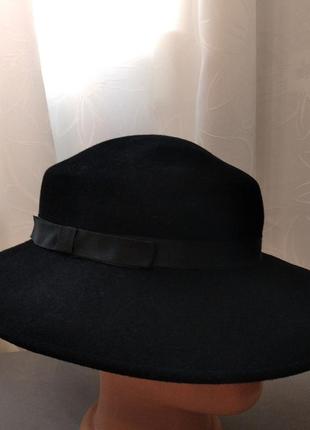 Жіночий капелюх класичний чорнийна 53-55 см шляпа
