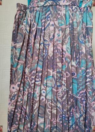 Новая просторная нарядная юбка миди плиссе в яркий принт "разводы", размер 4хл-5хл5 фото