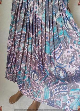 Новая просторная нарядная юбка миди плиссе в яркий принт "разводы", размер 4хл-5хл8 фото