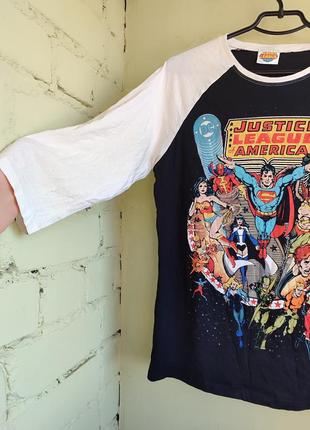 Оригинальный хлопковый лонгслив реглан от бренда justice league officially licensed унисекс