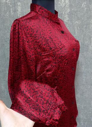Сорочка,блуза  червона ,шовкова 100% шовк,шикарна,ексклюзивна бренд talking french.6 фото