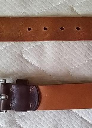 Ремень мужской кожаный, ручная работа, 113 см.6 фото