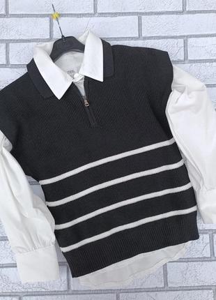 Сильна рубашка з жилеткою