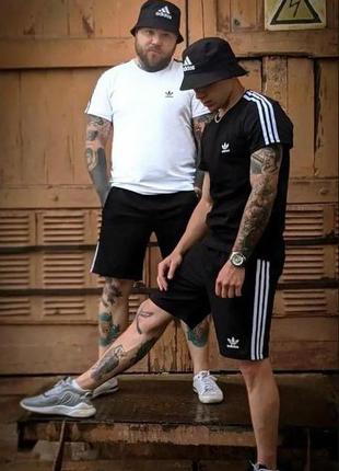 Чоловічий літній костюм adidas білий3 фото