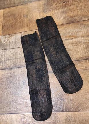 Носки ажурные женские фатин сетка черные2 фото