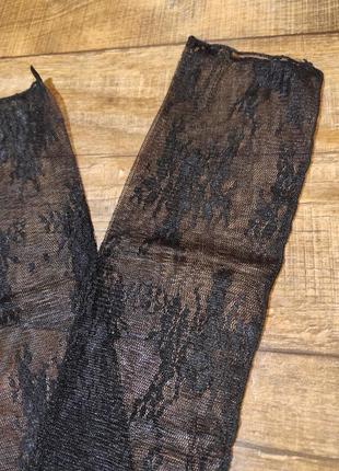 Носки ажурные женские фатин сетка черные3 фото
