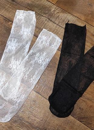 Носки ажурные женские фатин сетка черные7 фото