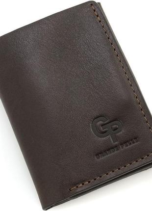 Жіночий невеликий шкіряний гаманець grande pelle 503620 шоколад