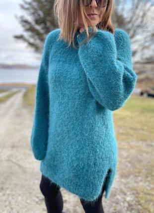 Удлинённый свитер оверсайз из шерсти альпака