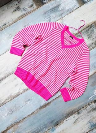Женский розовый свитер в полоску j.crew.2 фото