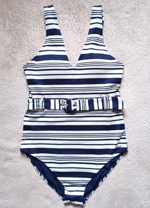 Бренду f&f оригінальний жіночий суцільний купальник, синьо білий1 фото