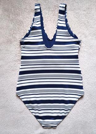 Бренду f&f оригінальний жіночий суцільний купальник, синьо білий2 фото