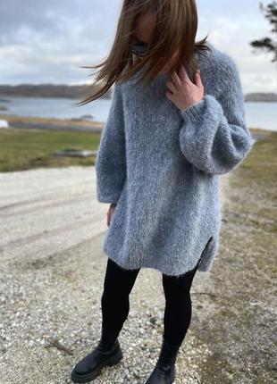 Удлинённый свитер оверсайз из шерсти альпака