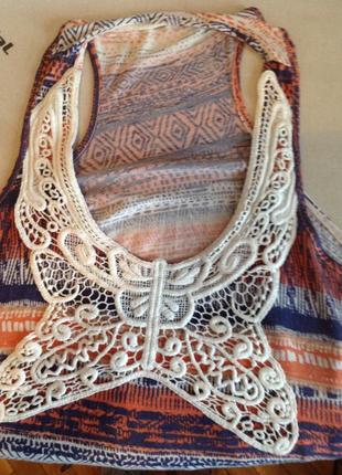Натуральная уютная майка - блуза бренда atmosphere, в стиле бохо, р. 50-526 фото