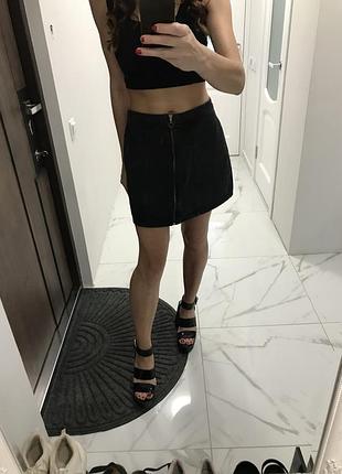 Джинсовая юбка на молнии 3