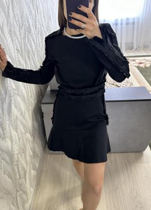 Женское короткое платье h&m черное размер  с м